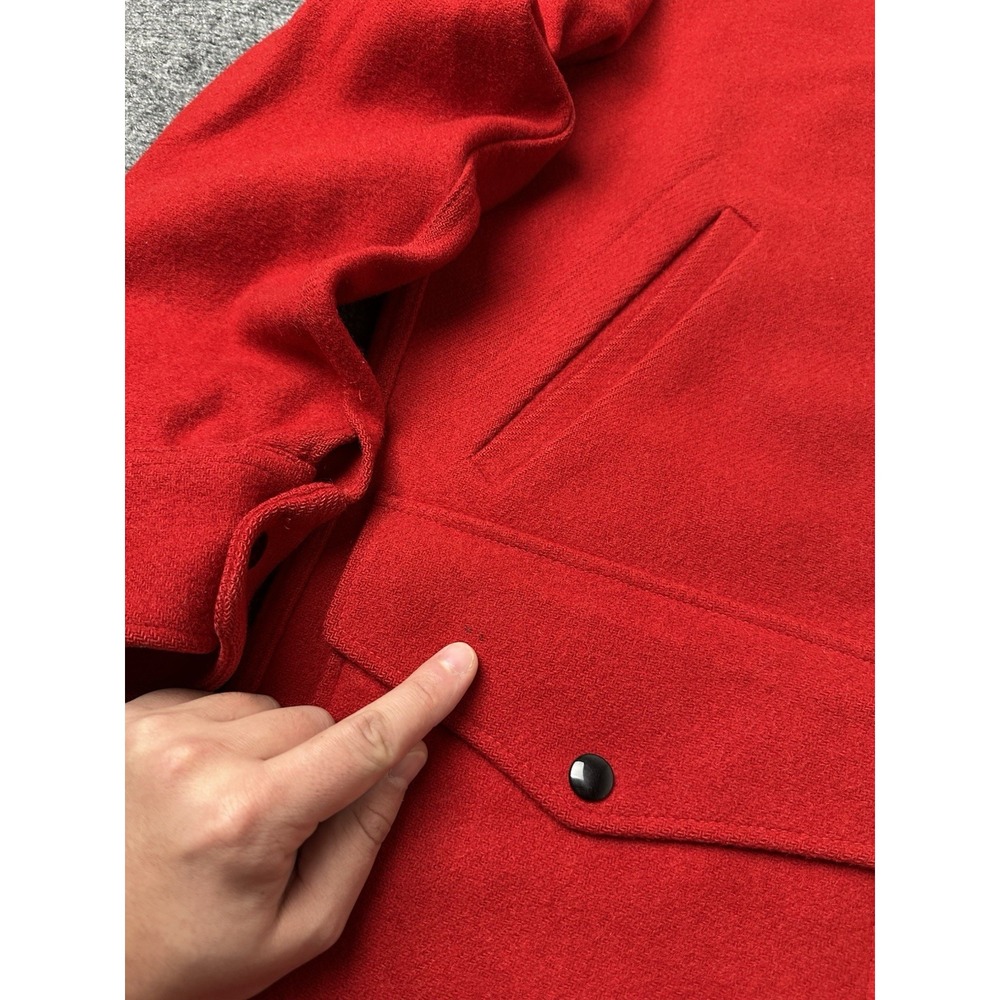 Mens Wool Pendleton Red Zip Front Jacket 1960s Made in USA, Size M - Picture 11 of 12